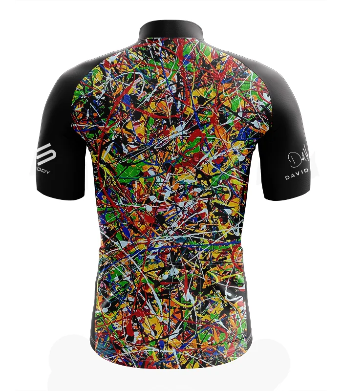 Cycle Jersey with design based on original art work 8 Black Dogs by David Hart