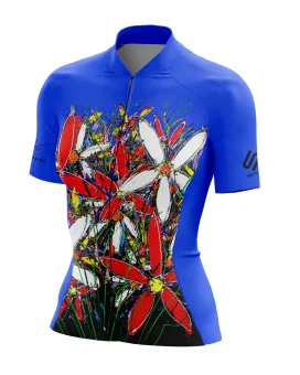 Cycle Jersey with design based on original art work Tangled Flowers by David Hart | Cycling Gear