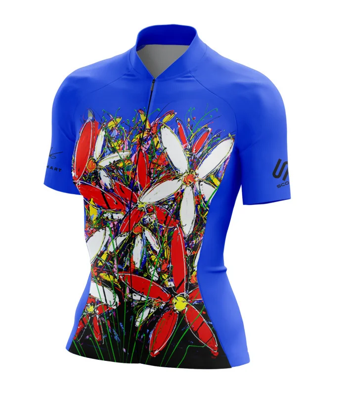 Cycle Jersey with design based on original art work Tangled Flowers by David Hart | Cycling Gear