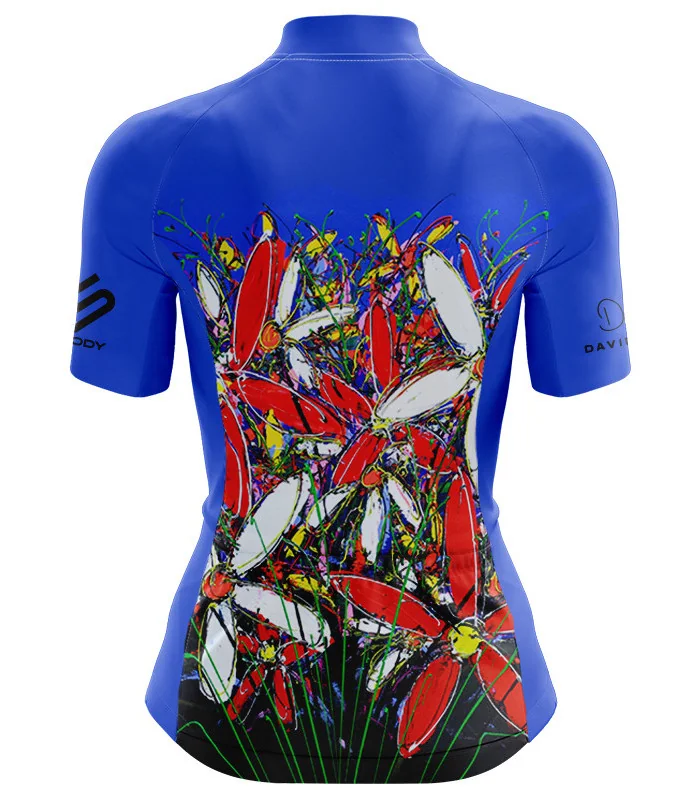 Cycle Jersey with design based on original art work Tangled Flowers by David Hart | Cycling Gear