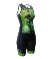 SCODY Women’s Floral Triathlon Suit – Sleeveless, Zip Front