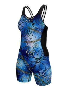 Women's Floral Cluster triathlon suit w open back for sale at Scody Australia. Flexible payment options| Triathlon Suits