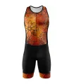 Men's Floral Cluster (Orange) sleeveless triathlon suit for sale at Scody Australia. Flexible payment options| Triathlon Suits