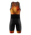 Men's Floral Cluster (Orange) sleeveless triathlon suit for sale at Scody Australia. Flexible payment options| Triathlon Suits