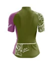 A cycle jersey with a harmonious blend of olive and subtle pink with a leaf motive | Cycling Jersey