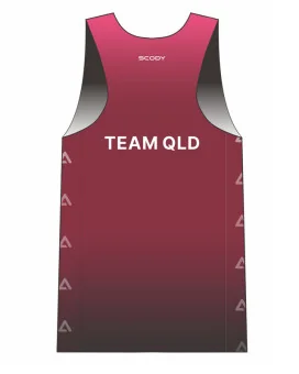 AusTriathlon QLD State Team Ultra Light Weight Run Singlet, Men