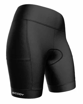 Black Women's Cycle Shorts with pockets on legs | Scody Made in Australia