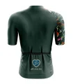 A cycle jersey with a bit of Christmas spirit - green jersey with (quite) subtle Reindeer on one arm | Cycling Jersey