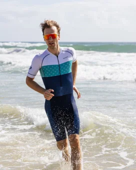 Optimised A.I.R Triathlon Suit, 3/4 zip - Tropics Aqua