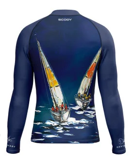 David Hart Sailing Boats Unisex Surf Rashie, UPF50+ | Beach Wear