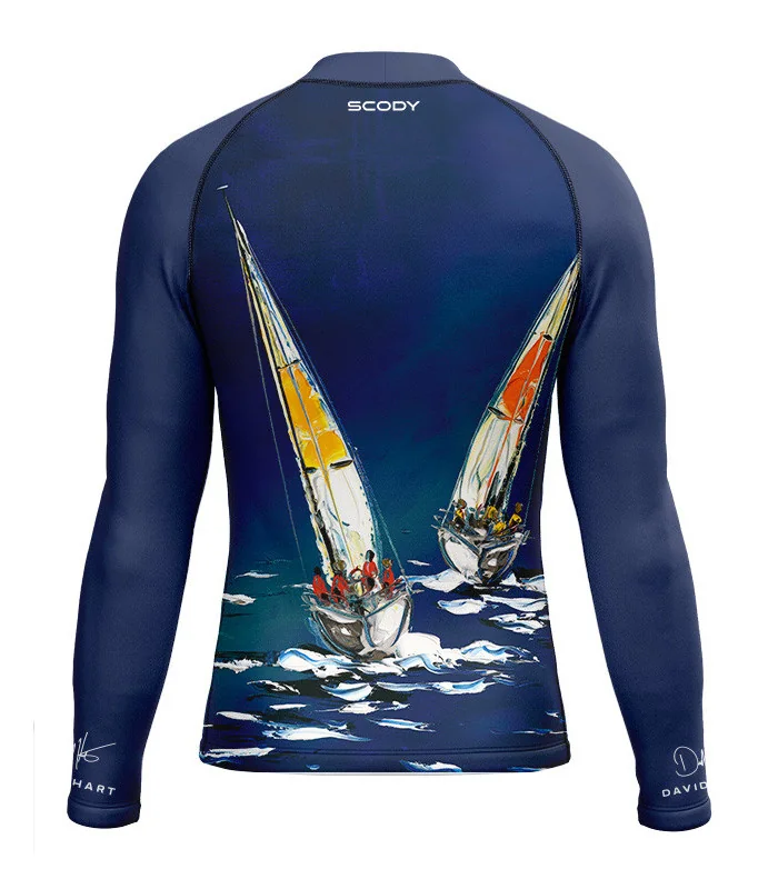 David Hart Sailing Boats Unisex Surf Rashie, UPF50+ | Beach Wear