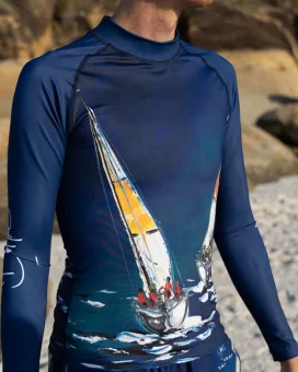 Surf Rashie, UPF50+ - Sailing Boats, Unisex