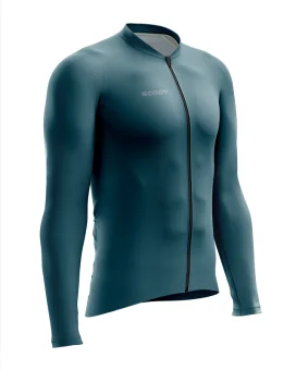 Staple Alpine Blue Men's L/S Performance Cycle Jersey | Made in Australia
