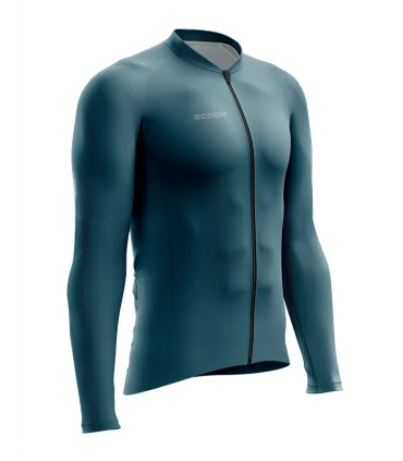 Staple Alpine Blue Men's L/S Performance Cycle Jersey | Made in Australia