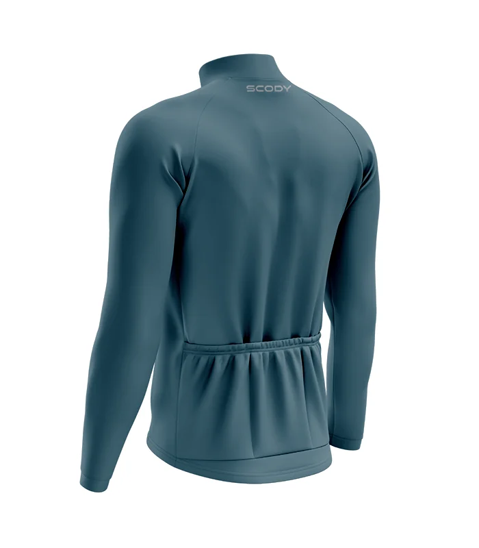 Staple Alpine Blue Men's L/S Performance Cycle Jersey | Made in Australia
