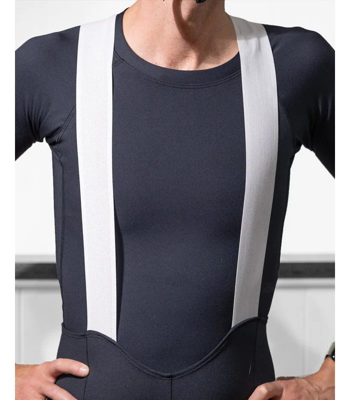 Black Cycle Bib Shorts, X-Opaque Cuff, Seamless Strap