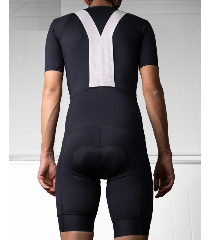 Black Cycle Bib Shorts, X-Opaque Cuff, Seamless Strap