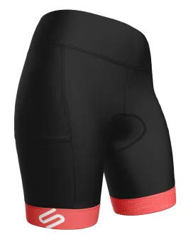 Black Women's Cycle Shorts with watermelon cuffs | Scody Made in Australia