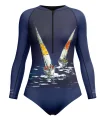 SCODY Women’s Sleeved Swimsuit – Sailing Boats, UPF50+