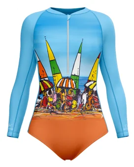 David Hart Beach Party Sleeved Swimsuit, UPF50+ | Beach Wear