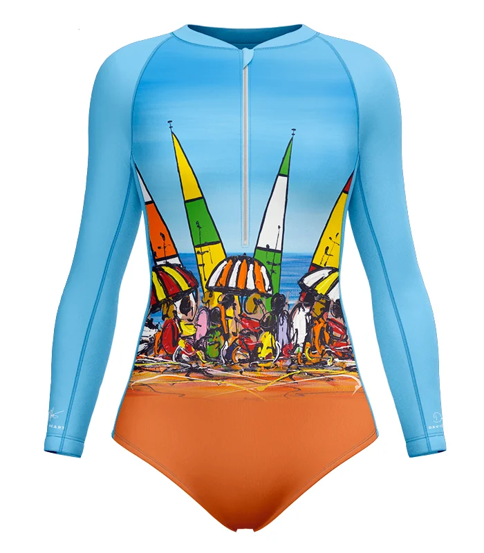 David Hart Beach Party Sleeved Swimsuit, UPF50+ | Beach Wear