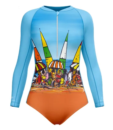 David Hart Beach Party Sleeved Swimsuit, UPF50+ | Beach Wear