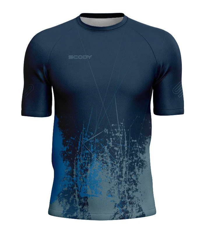 Navy/Blue Grassed Mountain Bike Shirt with zip pocket - Men | Mountain Biking | Commuter