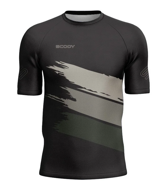 Black/Grey Shredded Mountain Bike Shirt with zip pocket - Men | Mountain Biking | Commuter