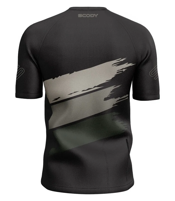 Black/Grey Shredded Mountain Bike Shirt with zip pocket - Men | Mountain Biking | Commuter