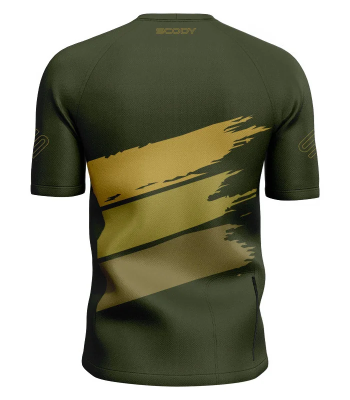 Olive/Green Shredded Mountain Bike Shirt with zip pocket - Men | Mountain Biking | Commuter