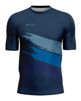 Navy/ Blue Shredded Mountain Bike Shirt with zip pocket - Men | Mountain Biking | Commuter