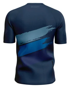 Navy/ Blue Shredded Mountain Bike Shirt with zip pocket - Men | Mountain Biking | Commuter