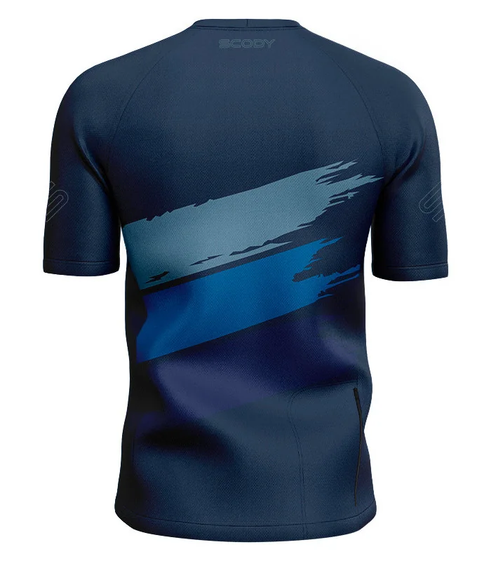Navy/ Blue Shredded Mountain Bike Shirt with zip pocket - Men | Mountain Biking | Commuter