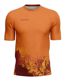 Orange Grassed Mountain Bike Shirt with zip pocket - Men | Mountain Biking | Commuter