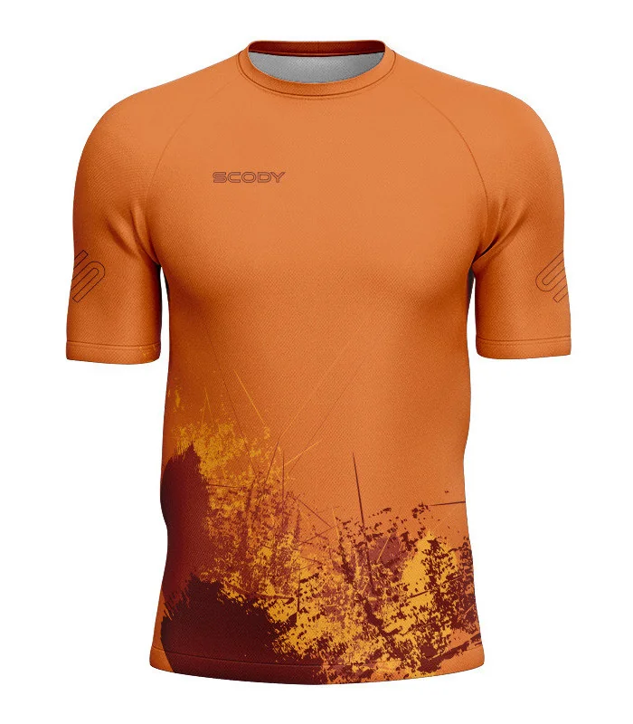 Orange Grassed Mountain Bike Shirt with zip pocket - Men | Mountain Biking | Commuter