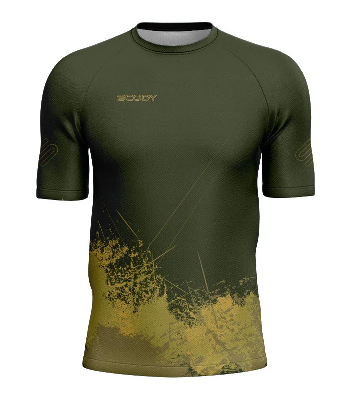 Olive Grassed Mountain Bike Shirt with zip pocket - Men | Mountain Biking | Commuter