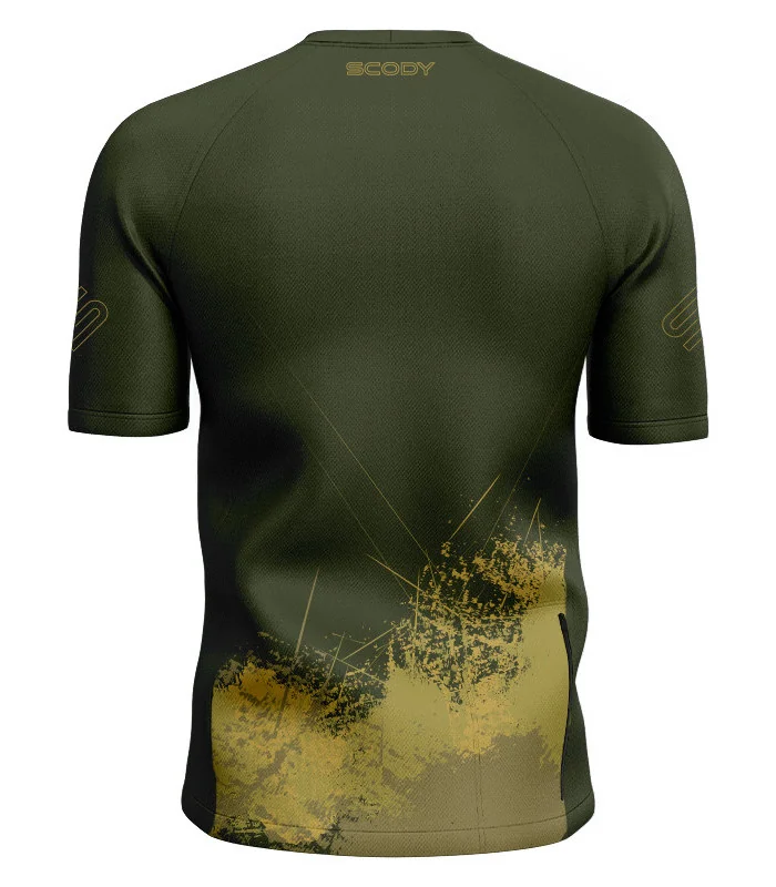 Olive Grassed Mountain Bike Shirt with zip pocket - Men | Mountain Biking | Commuter
