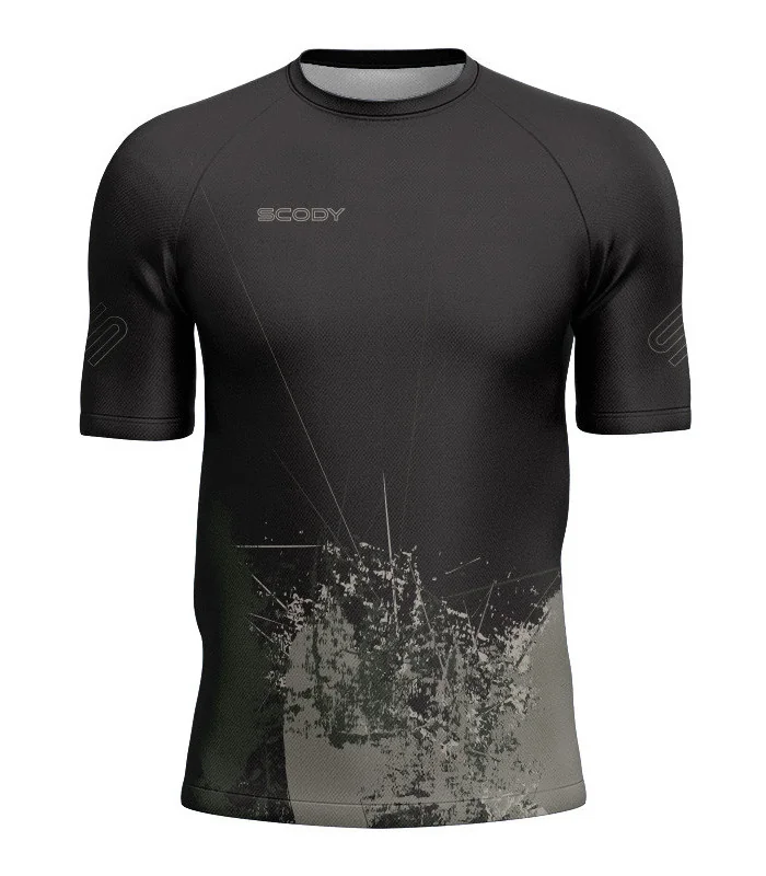 Black/Grey Grassed Mountain Bike Shirt with zip pocket - Men | Mountain Biking | Commuter
