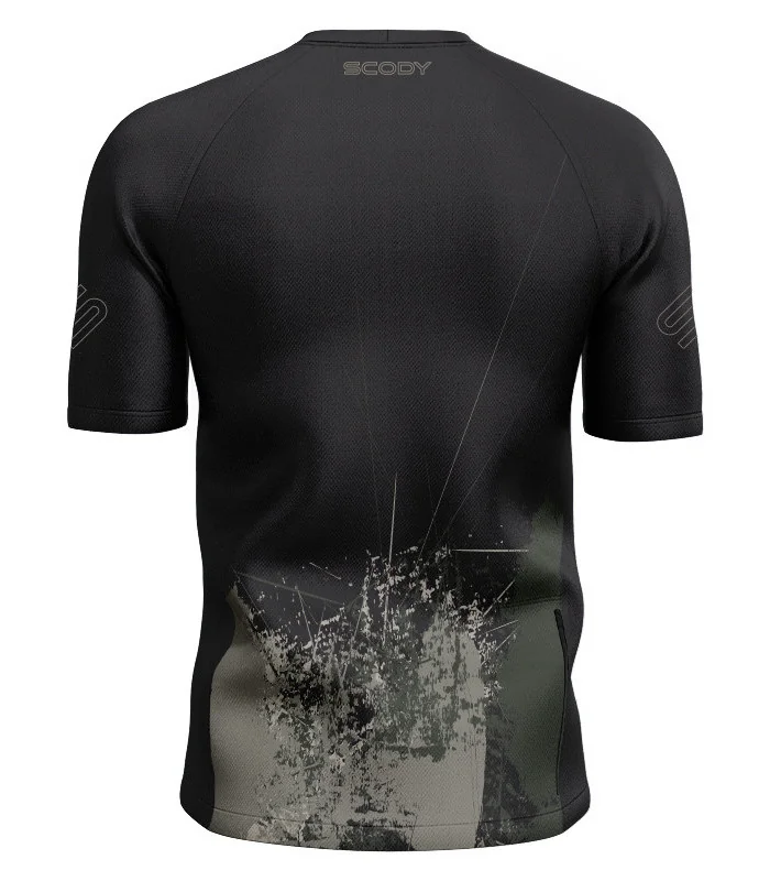 Black/Grey Grassed Mountain Bike Shirt with zip pocket - Men | Mountain Biking | Commuter