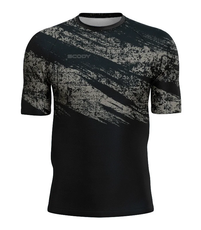 Black/Grey Gravelled Mountain Bike Shirt, UPF50+ - Men | Mountain Biking