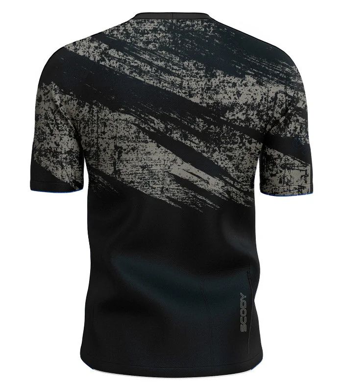 Black/Grey Gravelled Mountain Bike Shirt, UPF50+ - Men | Mountain Biking