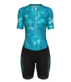 Women's Square Up Blue Lagoon Sleeved Aero triathlon suit for sale at Scody Australia. Flexible payment options available