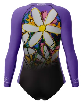 David Hart Flowers Sleeved Swimsuit, UPF50+ | Beach Wear