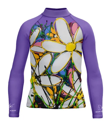 David Hart Floral Junior Surf Rashie, UPF50+| Beach Wear