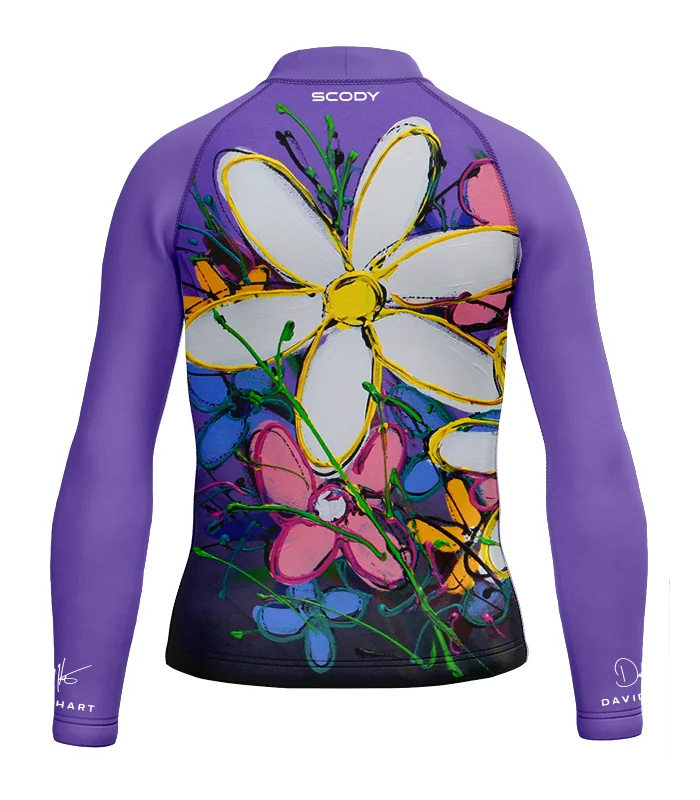 David Hart Floral Junior Surf Rashie, UPF50+| Beach Wear