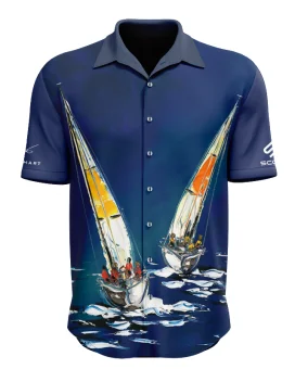 Short Sleeve Shirt - Sailing Boats, Men
