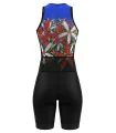 Women's sleeveless triathlon suit featuring David Hart's artwork Tangled Flowers. Flexible payment options| Triathlon Suits