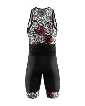 Men's Custodians of the Land sleeveless triathlon suit for sale at Scody Australia. Flexible payment options| Triathlon Suits