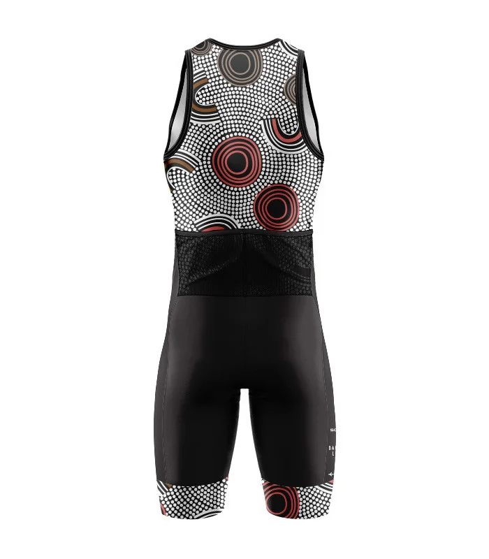 Men's Custodians of the Land sleeveless triathlon suit for sale at Scody Australia. Flexible payment options| Triathlon Suits