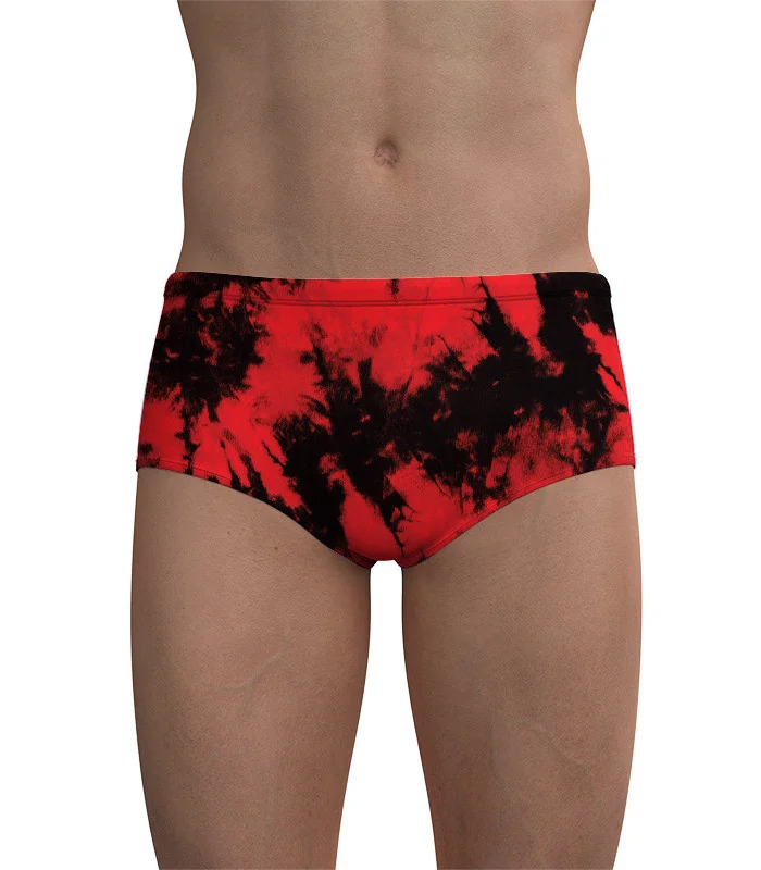 Swim Trunks, Tie Dyed Red, Men